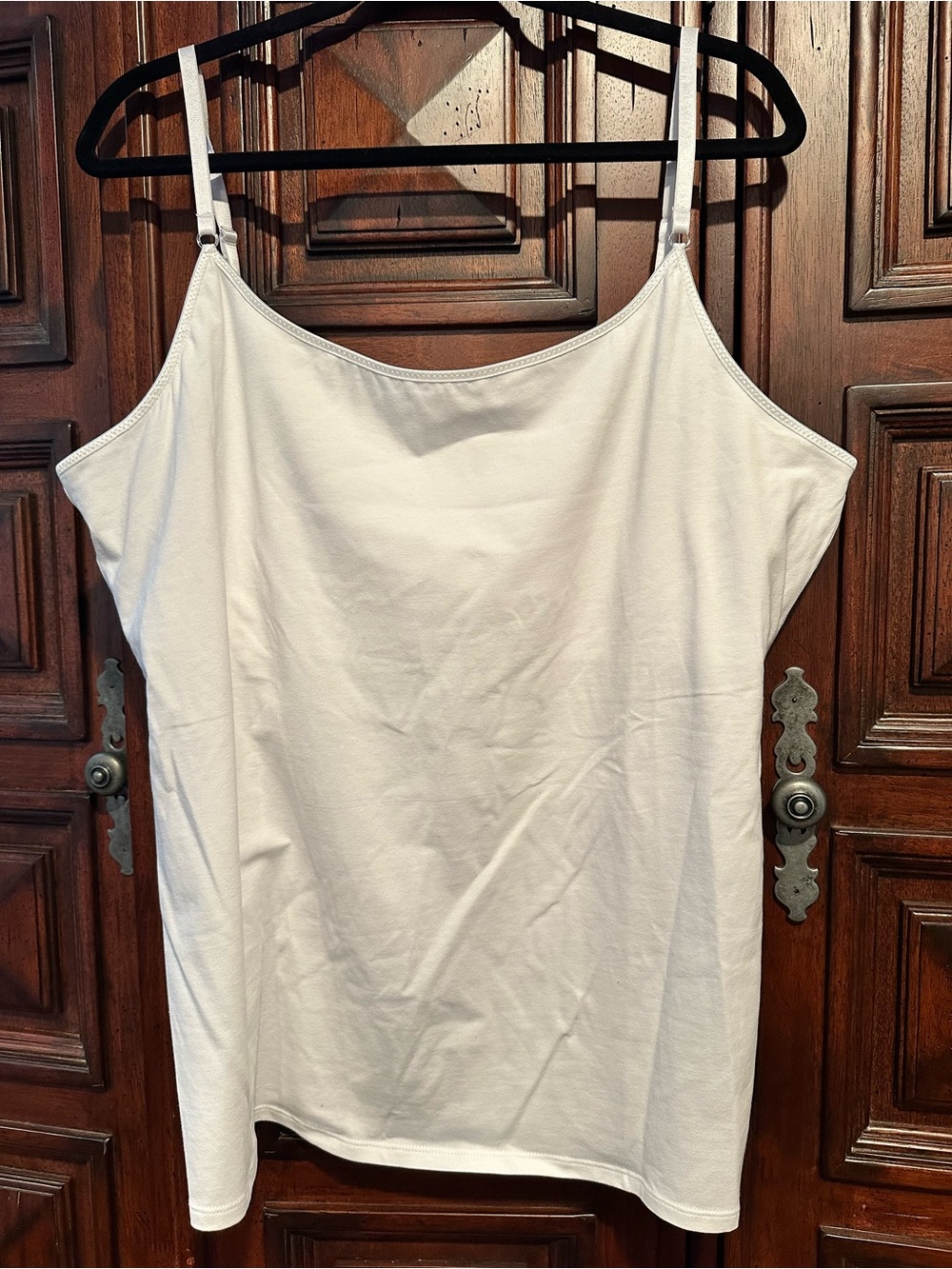 2X BRA TANK Soft Surroundings Cream White Camisole cami top layering built in